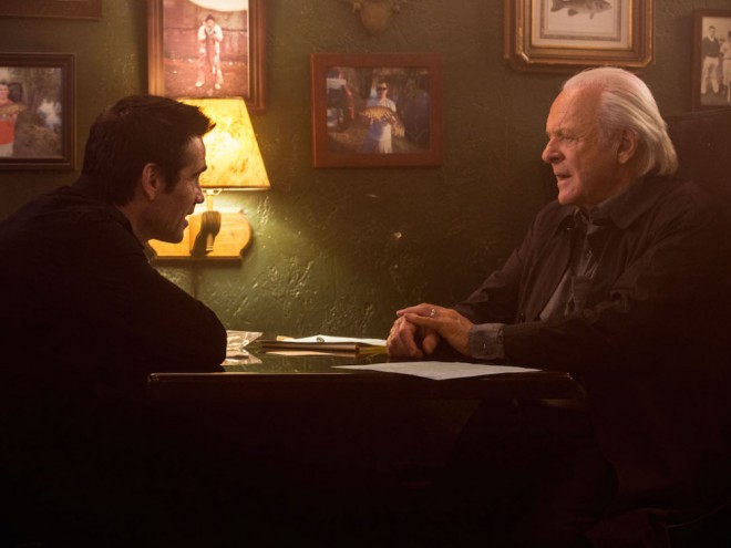 Colin Farrell und Anthony Hopkins in Solace.