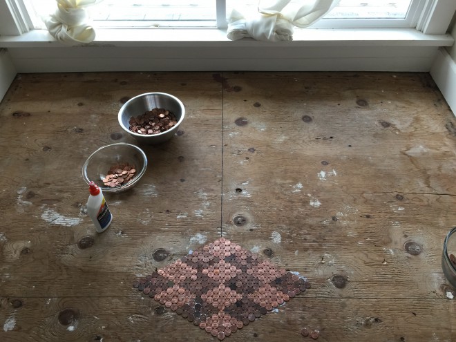 So Tonya Tooner started creating floors out of pennies, not knowing what the end result would be (Photo: Tonya Tooner Imgur)
