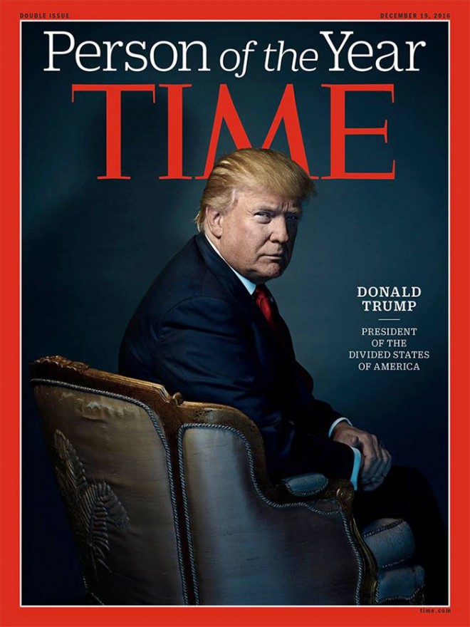 Donald Trump na naslovnici revije Time. Opazite rožičke?