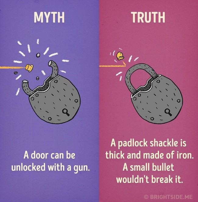 Myth # 2: A bullet from a pistol that damages the lock
