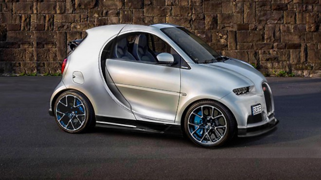 Bugatti Chiron + Smart Fortwo