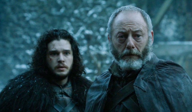Ser Davos and Jon Snow.