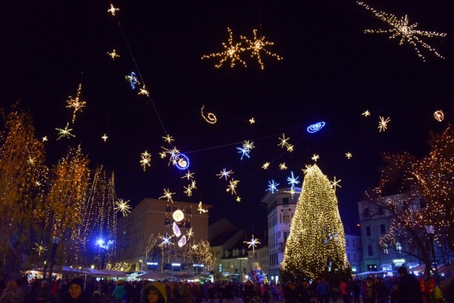 Luci natalizie a Lubiana