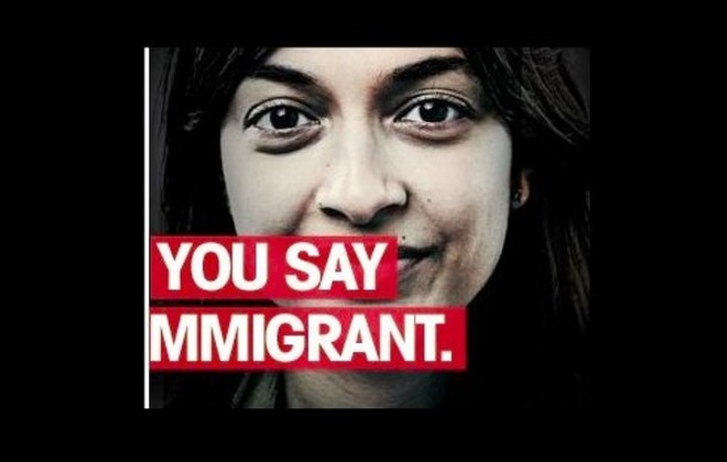 V reklami za priseljevanje migrantov.
