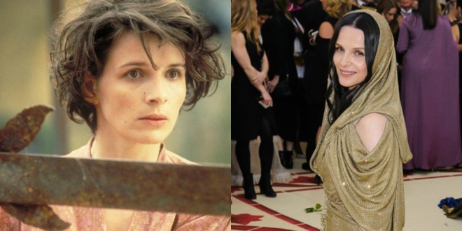 Juliette Binoche v filmu Angleški pacient (1996) in leta 2018, stara 54 let. 