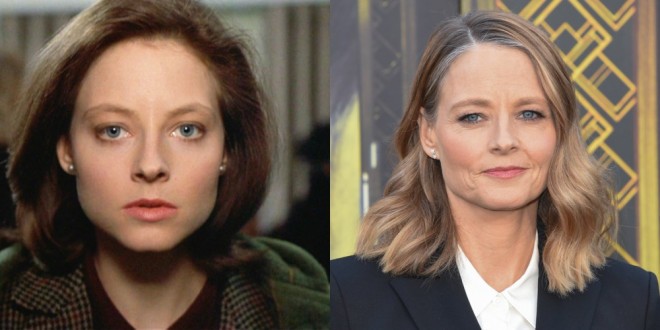 Jodie Foster v filmu Ko jagenjčki obmolknejo (1991) in leta 2018, stara 56 let.