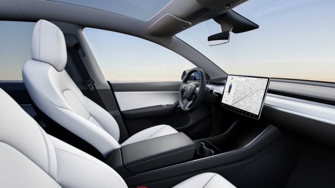 The interior of the new Tesla Model Y
