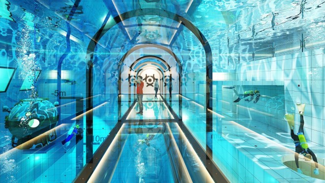 Chi non si immerge avrà a disposizione un tunnel sottomarino. 
