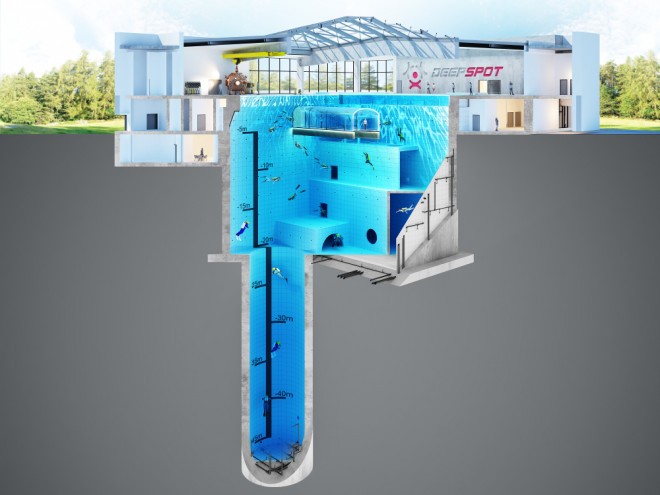 Cross section of the world's deepest pool Deepspot