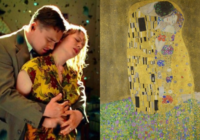 Zlovšeči otok in Poljub Gustava Klimta.
