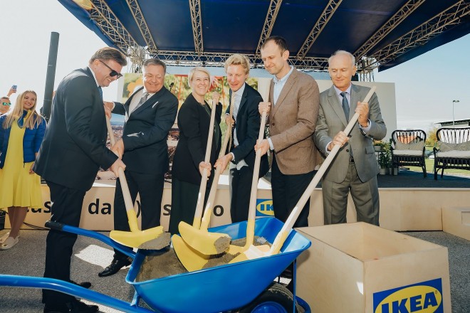 Symbolic laying of the foundation stone for the IKEA store in Ljubljana