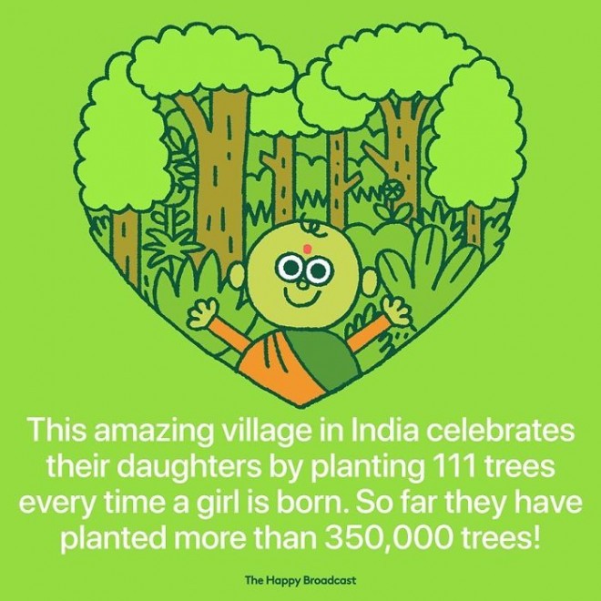 A village in India plants 111 trees for every girl child born. 