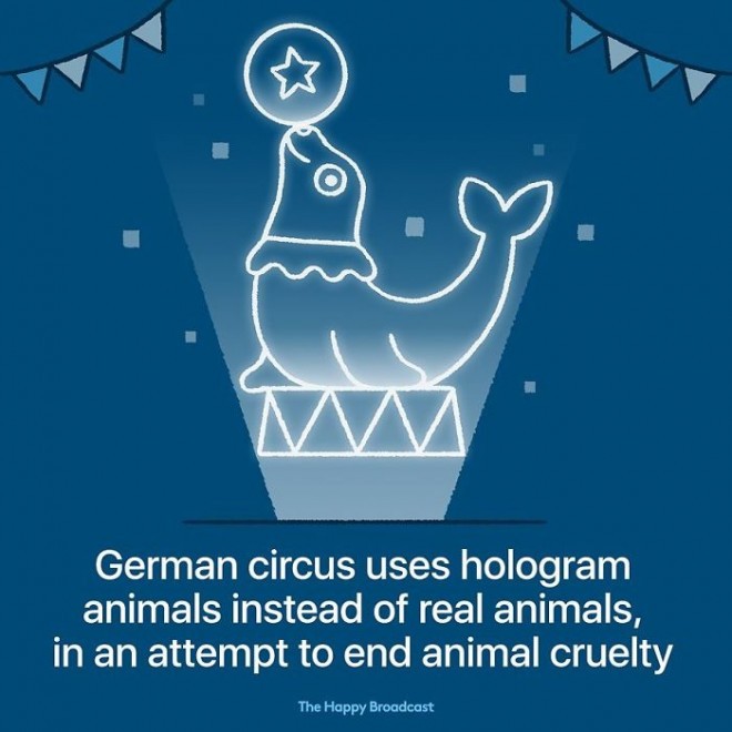 A German circus started using holograms instead of real animals. 
