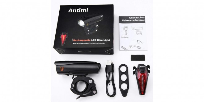 Set of rear and front lights for the bicycle LED light Antimi