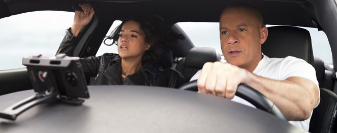 Michelle Rodriguez og Vin Diesel (Fast and Furious 9, 2020)
