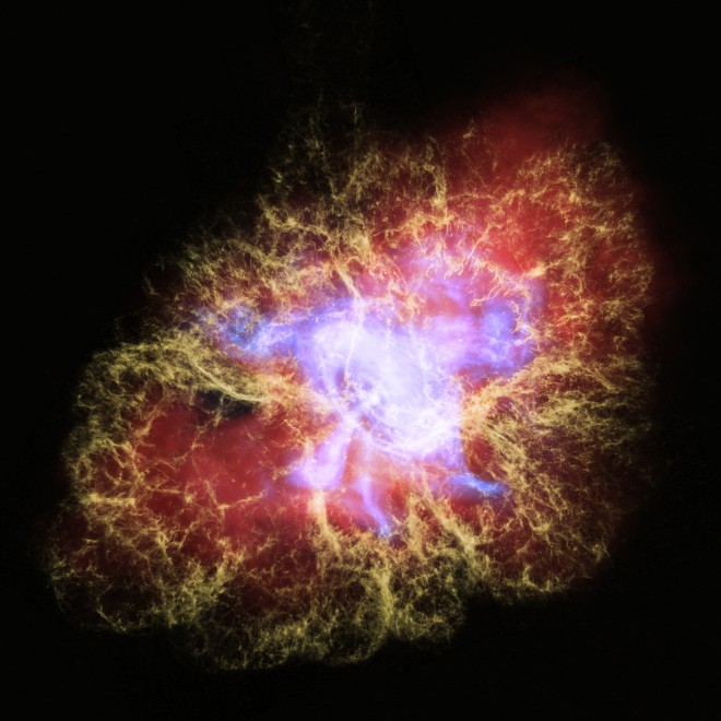 The Crab, also known as the Crab Nebula, as captured by Hubble 