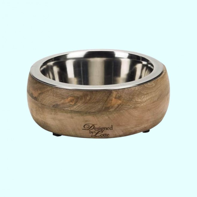 Wooden dog bowl
